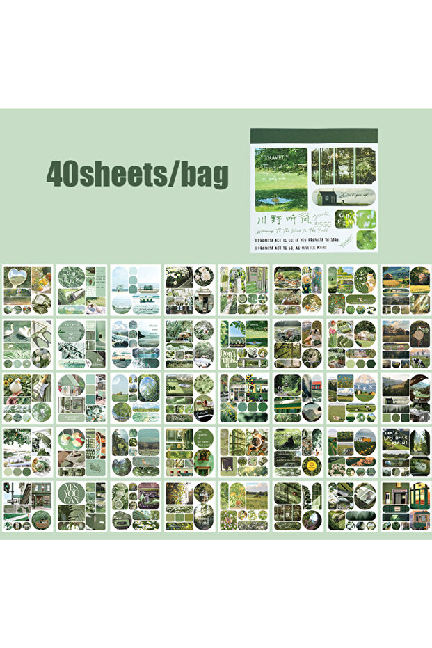 S26270-3 Mr Paper 40pcs/bag Crossroads Wind Series Landscape Theme Sticker Book Handbook Material De