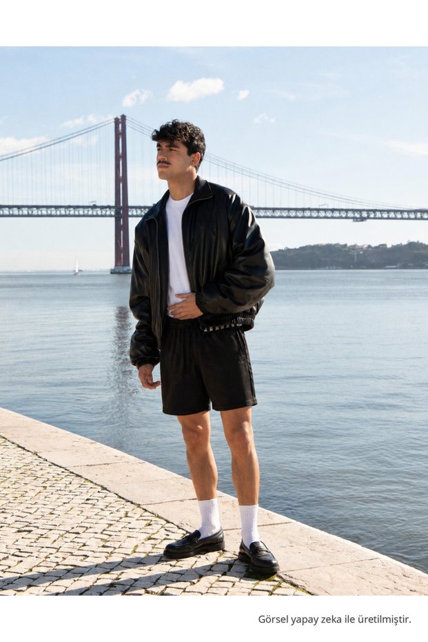 Men's Comfort Fit Elastic Waist Black Basic Shorts