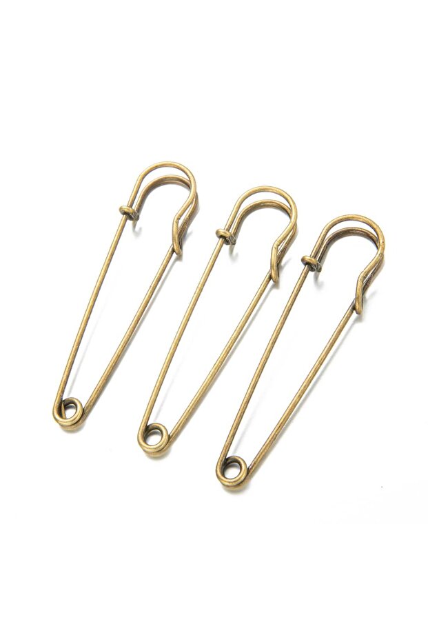 45mm Antique Bronze 20pcs 38/45/75/80/100mm Large Safety Pins Brooch Base Hook for For DIY Lock Jewe