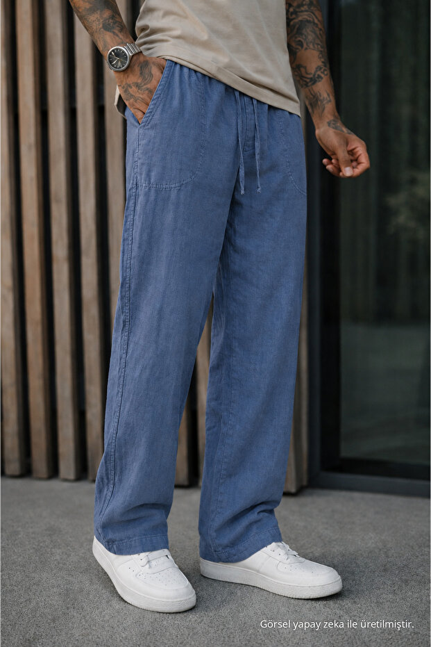 Men's Premium Jogger Relax Fit Smoked Linen Trousers