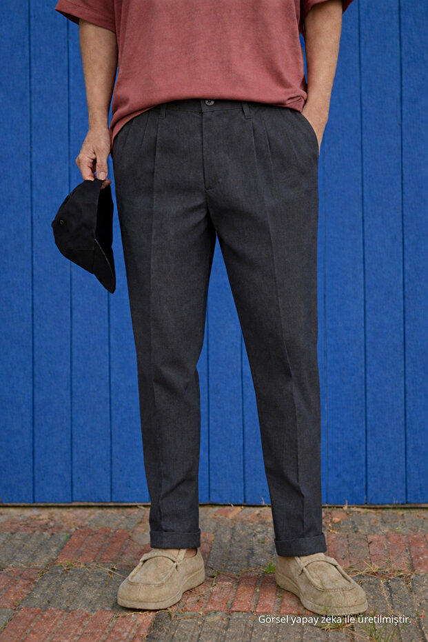 Men's Premium Loose Fit Smoked Italian Fabric Trousers