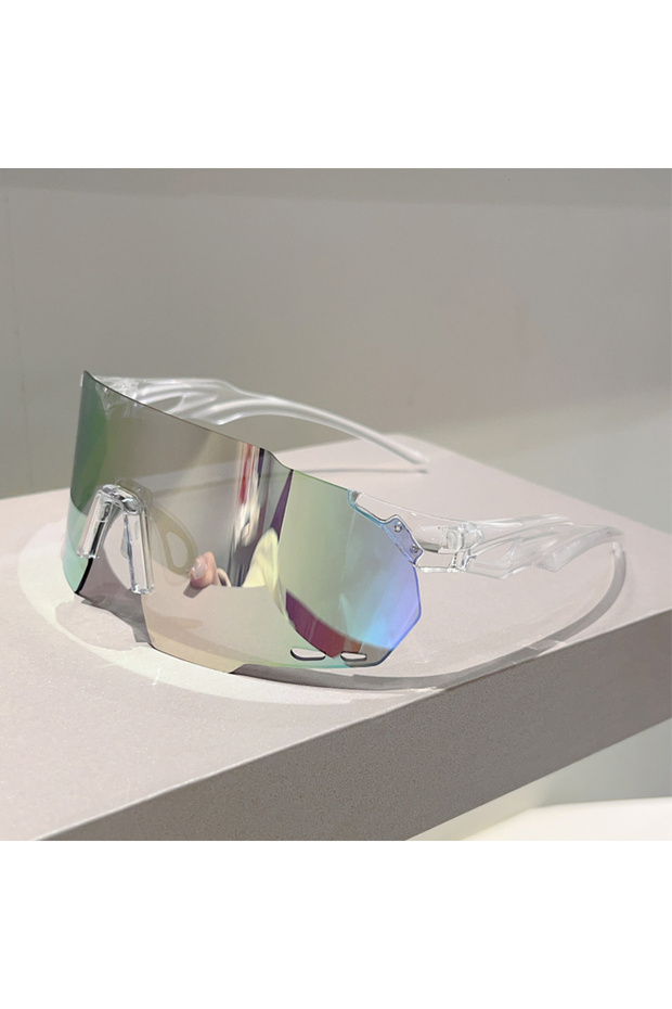 c-silvery coating GM LUMIAS Rimless Oversized Goggle Men 2025 New Wrapped Round Mirror Sports Sungla