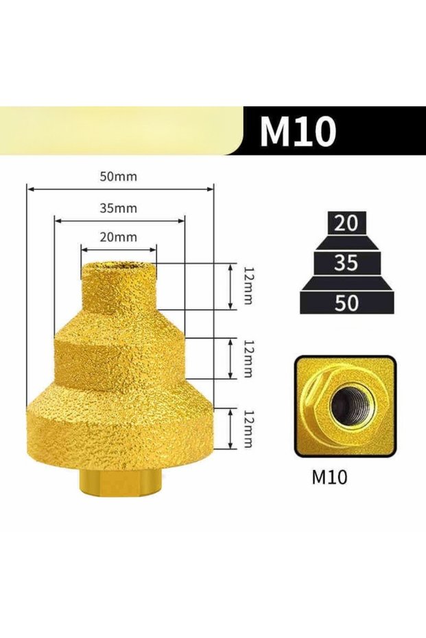 M10 M10/M14 Diamond Chamfer Router Bit Hole Saw Milling Tile Cutter Marble Concrete Reamer Masonry D