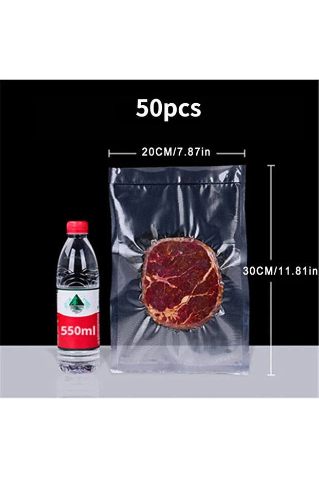 20x30cm 50PCS 50pcs Vacuum Sealer Bags, Disposable Airtight Compression Bag, Transparent Food Packag