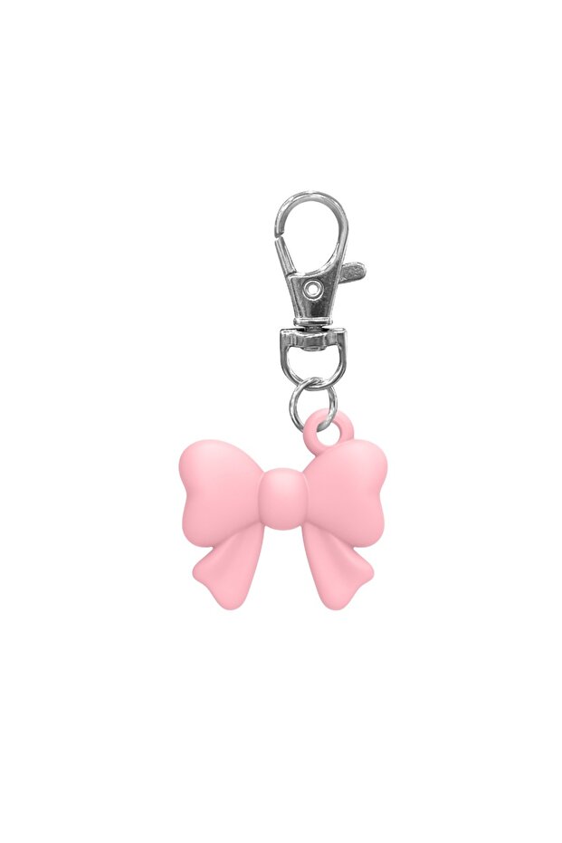 Pink Silicone Lip Balm Holder Bowknot with Keyring Lipgloss Sleeve Portable Colorful Keychain Lip Gl