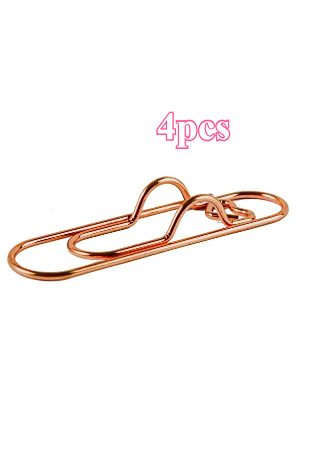 Rose Gold 4pcs 4Pcs Multifunctional Love Pen Clip, Portable Hanging Pen Button Fixed Seat Paper Clip