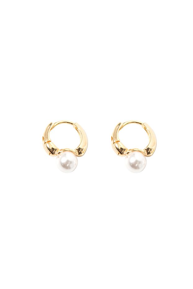 gold ANENJERY Imitation Pearl Hoop Earrings for Women Round Wedding Party Ear Jewelry Wholesale