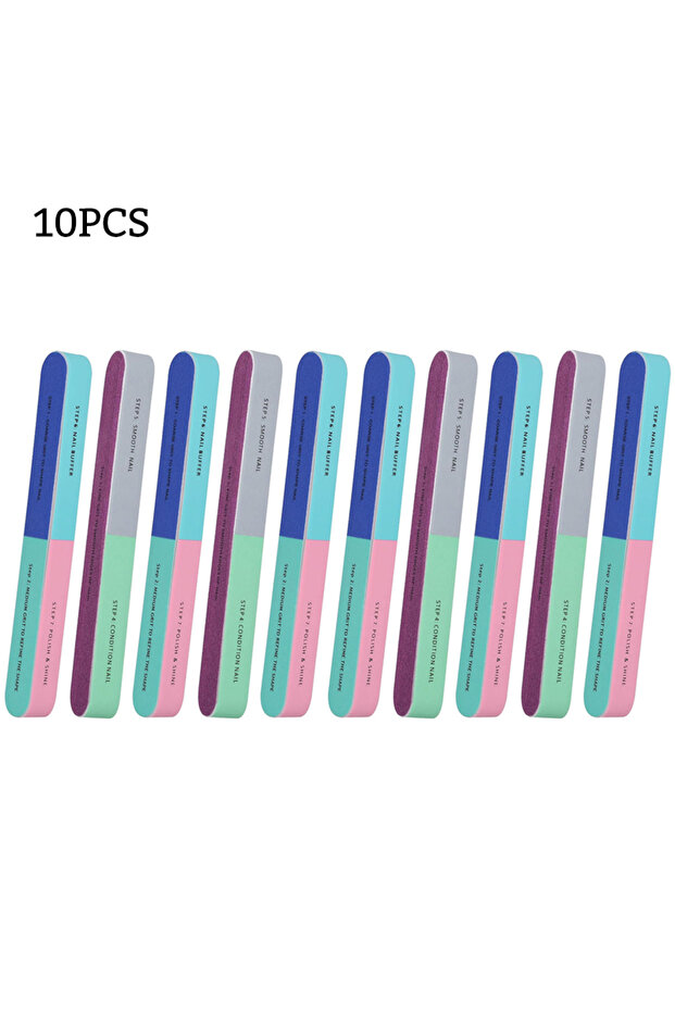 10pcs 10/1pcs Nail File Seven Sided Polishing Tools Manicure Pedicure Professional Files Nail Art Sa