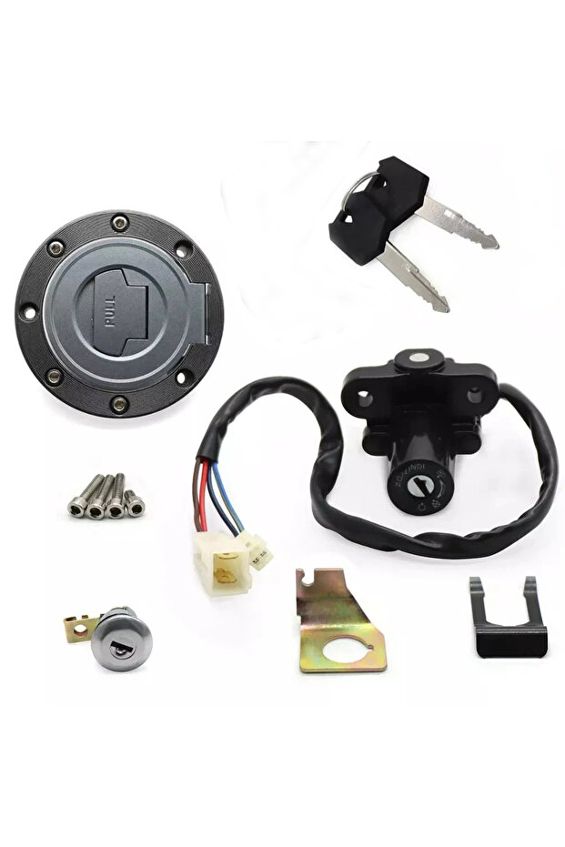 B Ignition Switch Fuel Gas Cap Seat Lock Key Set for Yamaha YZF R1 2002-2003 2007-2022 R6 2004 2006-