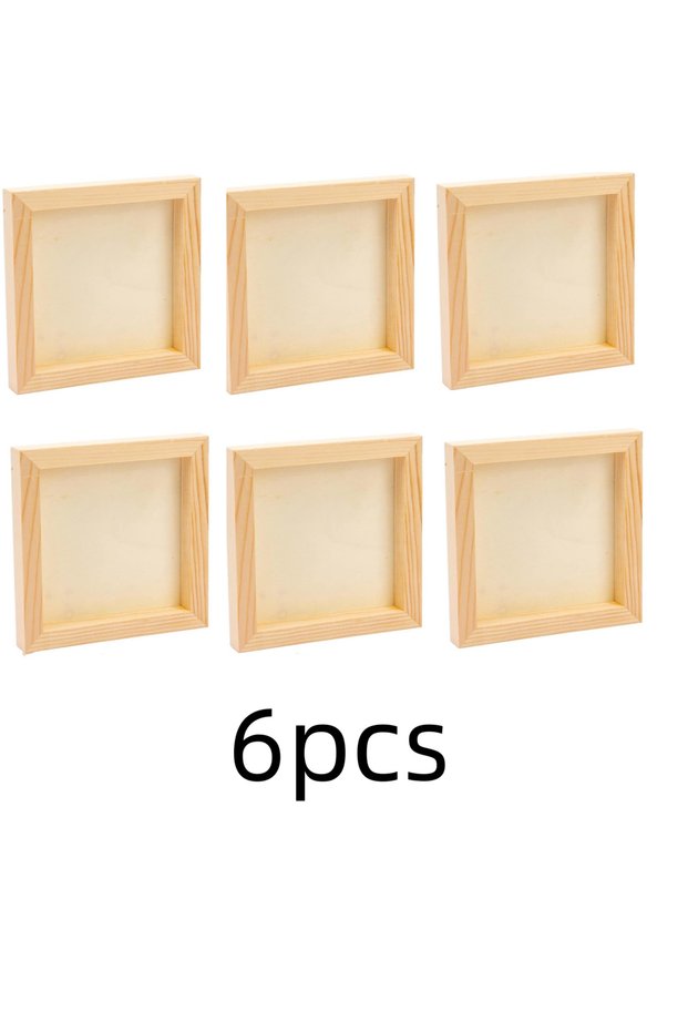 2cm 6Pcs 6Pcs Unfinished Square Wood Panels,4x4"/10x10cm,Blank Wooden Canvas Cradled Painting Boards