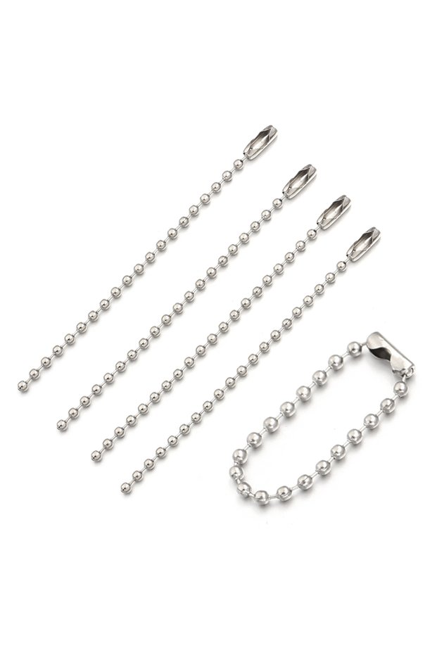 2.4mm x 8cm 100pcs 8/10/12/15/20cm Rhodium Ball Bead Chains For DIY Keychain Dog Tag Chain Chain Lab