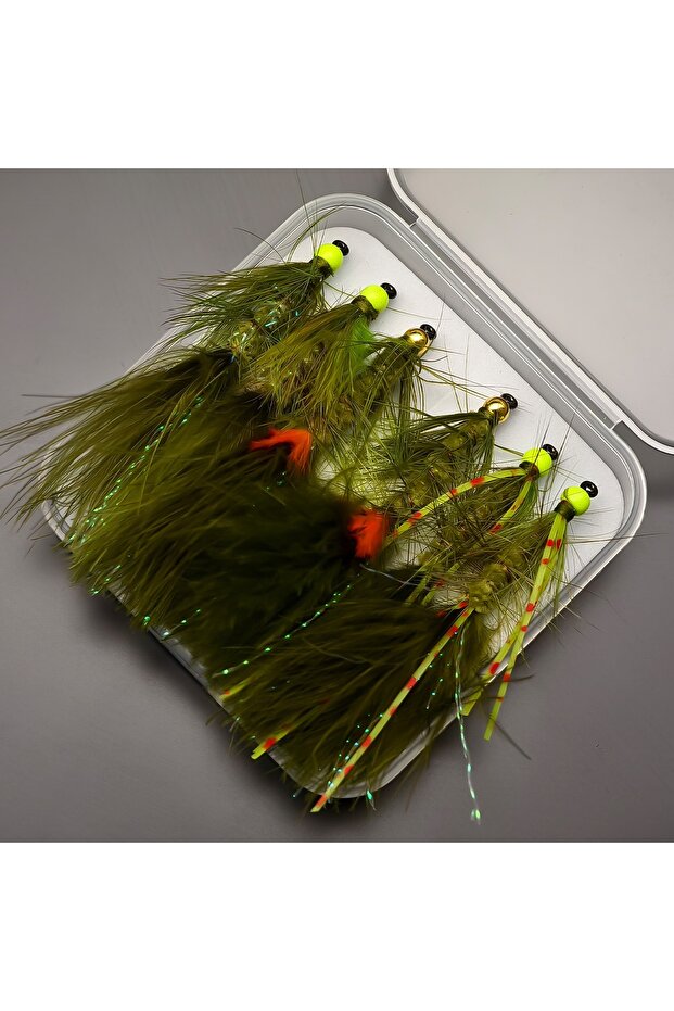 FCP-626-6HUN ANFS 3pcs/6pcs Metal Bead Woolly Bugger, Olive Streamers Fly-For Trout,Salmon,Pike & Ba