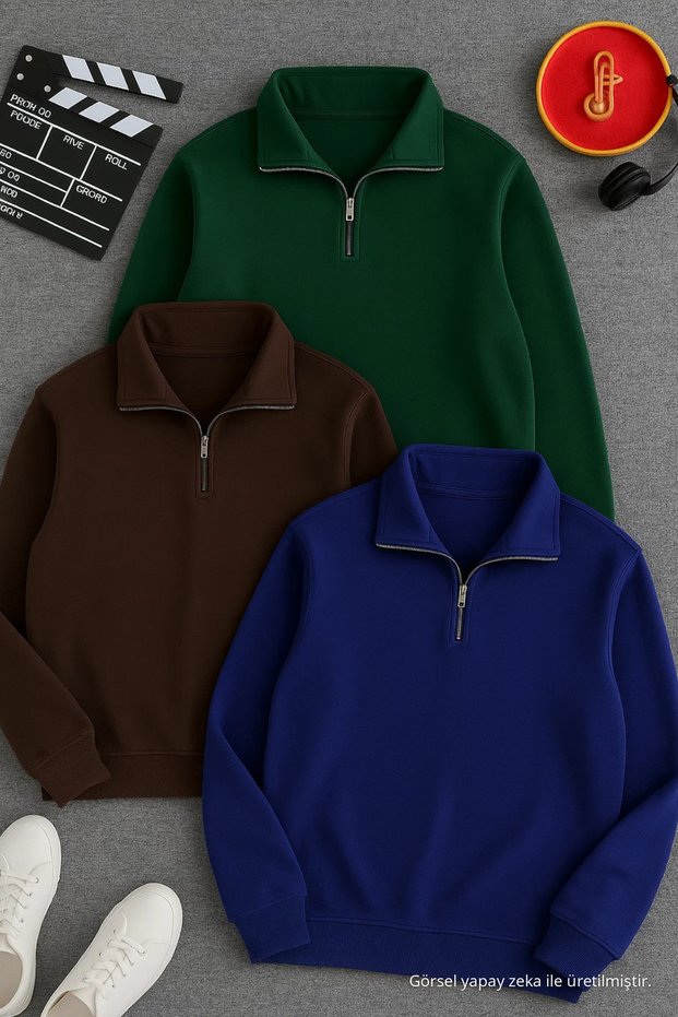 Men's Winter Half-Zip 3-Piece Sweatshirt