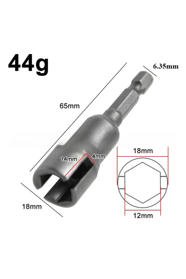 1pc Slotted sleeve 80/65mm 1/4” Hex Shank Wing Nut Driver Set Slot Wing Nuts Drill Bit Socket Wrench