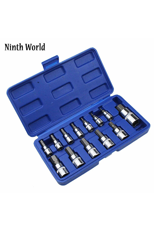 Blue Ninth World 13PCS Allen Key Ratchet Wrench 1/4"3/8"1/2 "Drive Chrome Vanadium Mirror Polished S