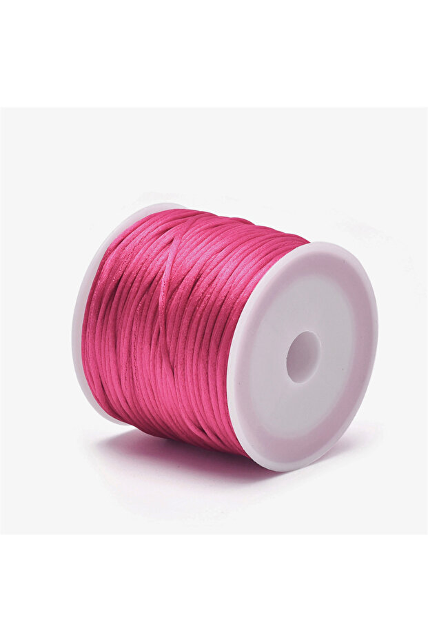 1.5mm 22Meters rose red 1.5mm Crafts Satin Rattail Cord String from Nylon for Chinese Knot, Macramé,