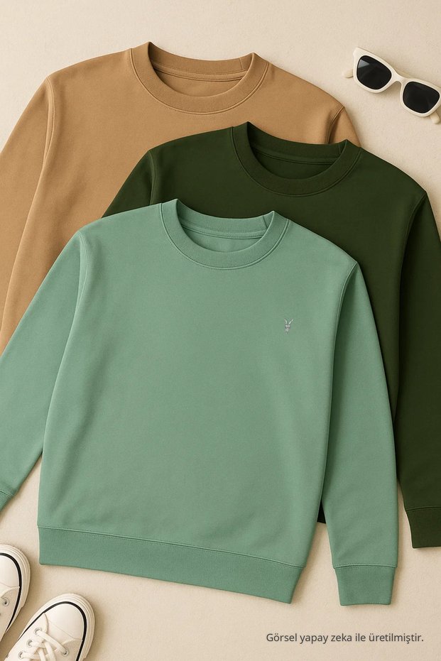 Men's Basic Comfortable Casual Loose 3-Piece Sweatshirt