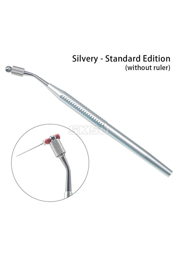 Silver Dental Endodontic Handle File Holder, Root Canal File, Flexible Operation, Autoclaved, Alumin