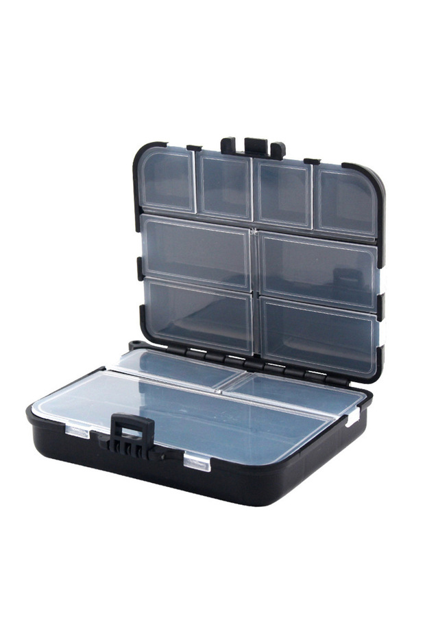 black Small Tackle Box Organizer Mini Tackle Boxes Plastic Fishing Organizer Tackle Storage Containe