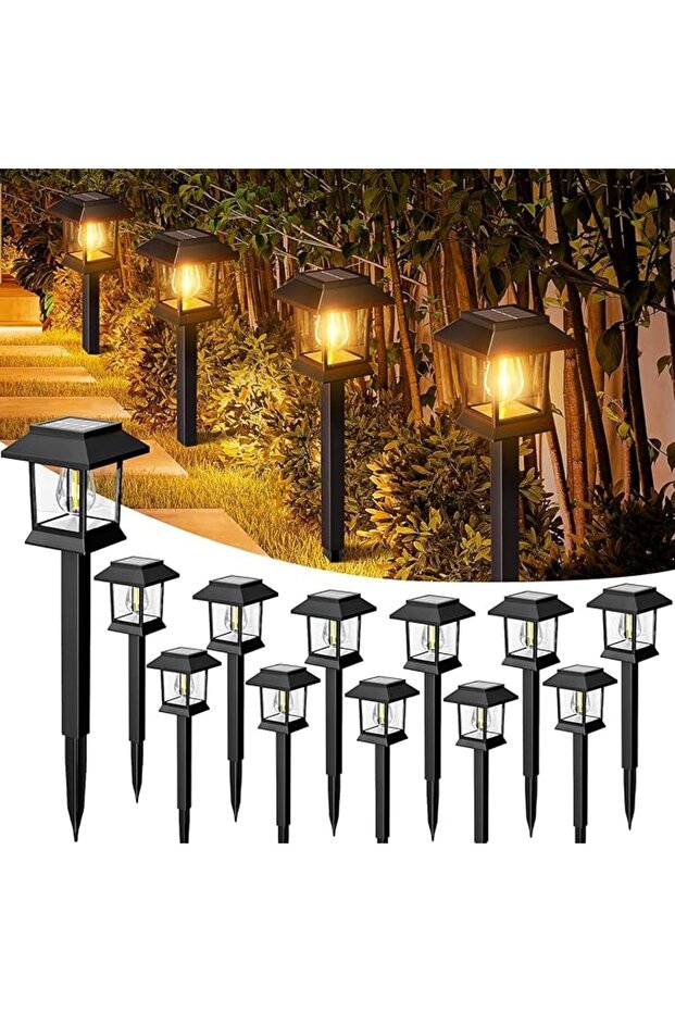 12PCS Outdoor Garden 1/2/6/12PCS Retro Solar Waterproof Signs for Courtyard Solar Lights Landscape G