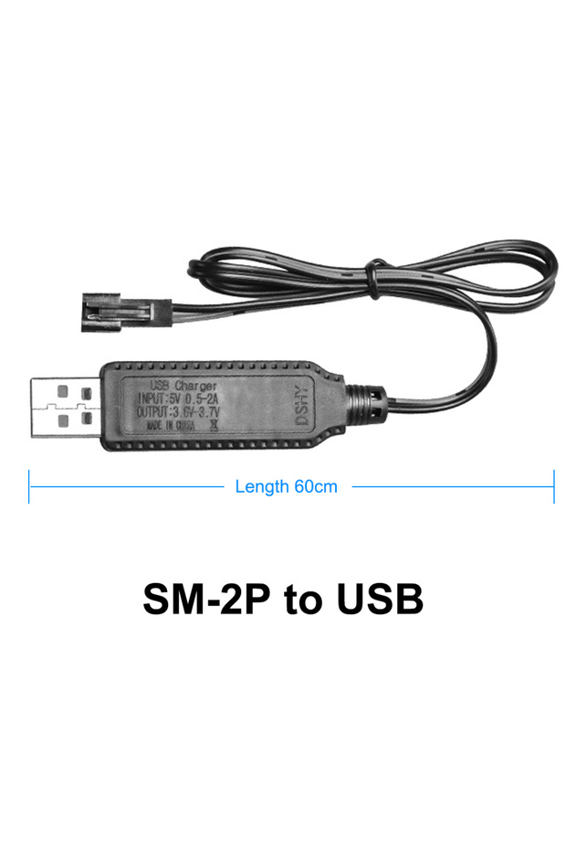 black Aircraft Parts RC Quadcopter Toy Aircraft Accessories USB Charger Cable For 3.7V Lithium Batte