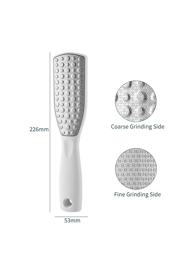 White No.2 Double Side Foot Rasp Hard Dead Skin File Calluses Remover Foot Care Pedicure Grinding To