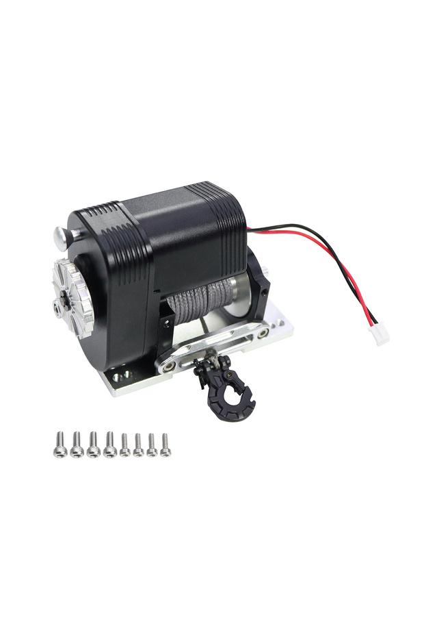 Black Aluminum Simulated 8274 Vertical Winch 6-12.4V 50lbs Load Capacity For 1/10 RC Crawler AXIAL S