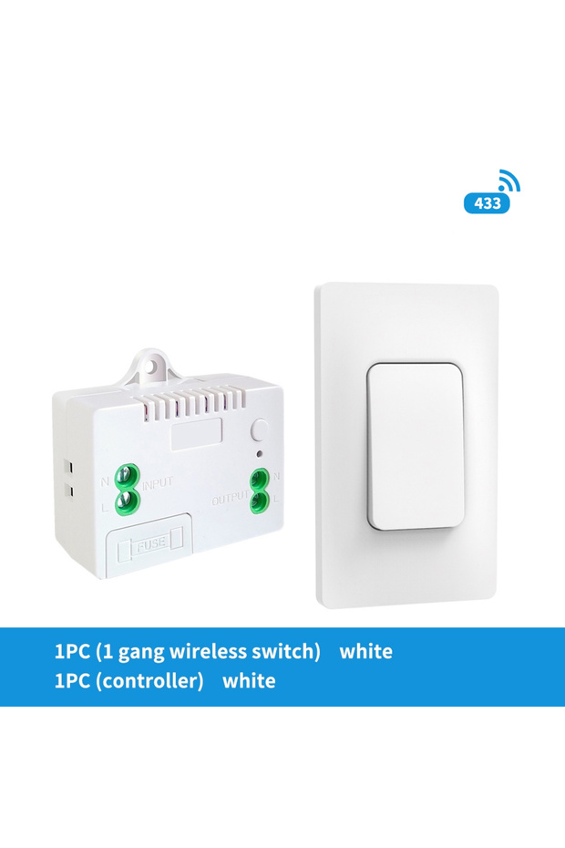 white 1 to 1 Wireless Self-powered Without Battery Electr RF 433mhz US Remote Control Switch Kinet
