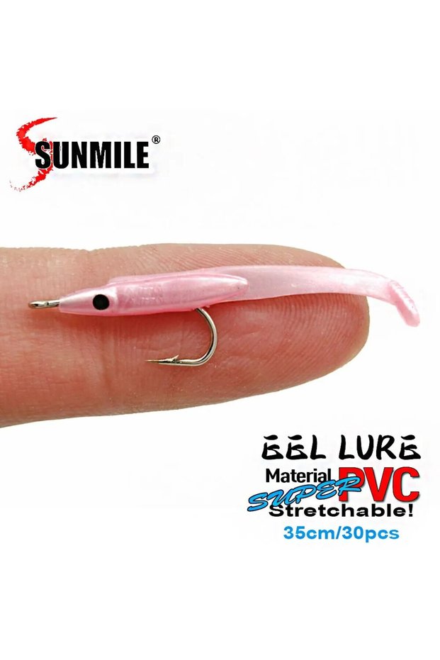 COLOR 02 SUNMILE 30pcs Eel Soft Fishing Lure 35mm PescaTackle Wobblers Fish Lures Carp Leurre Souple