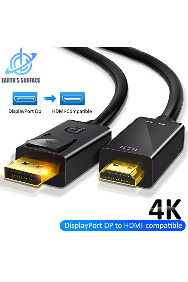 1.8m 4K DP to HD 4K 2K DisplayPort to HDMI-compatible Video Audio Converter Adapter Display Port DP