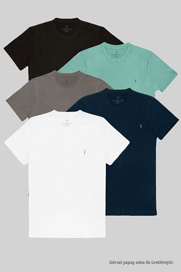 Men's 5-Pack Crew Neck Casual T-Shirt