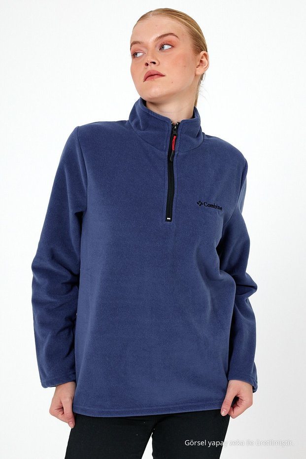 Women's Indigo Fleece Half Zipper Outdoor Fleece Jacket Tactical Flecee