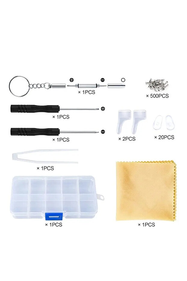 Repair Tool Kits 1 500 Pcs Eyeglasses Sunglass Repair Tool Kits With Screws Nose Pads Ear Hooks Scre