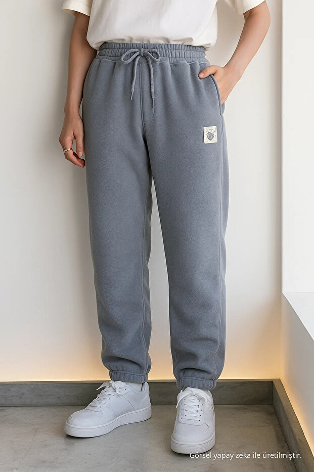 Men's Elastic Waist Loose Gray Sweatpants