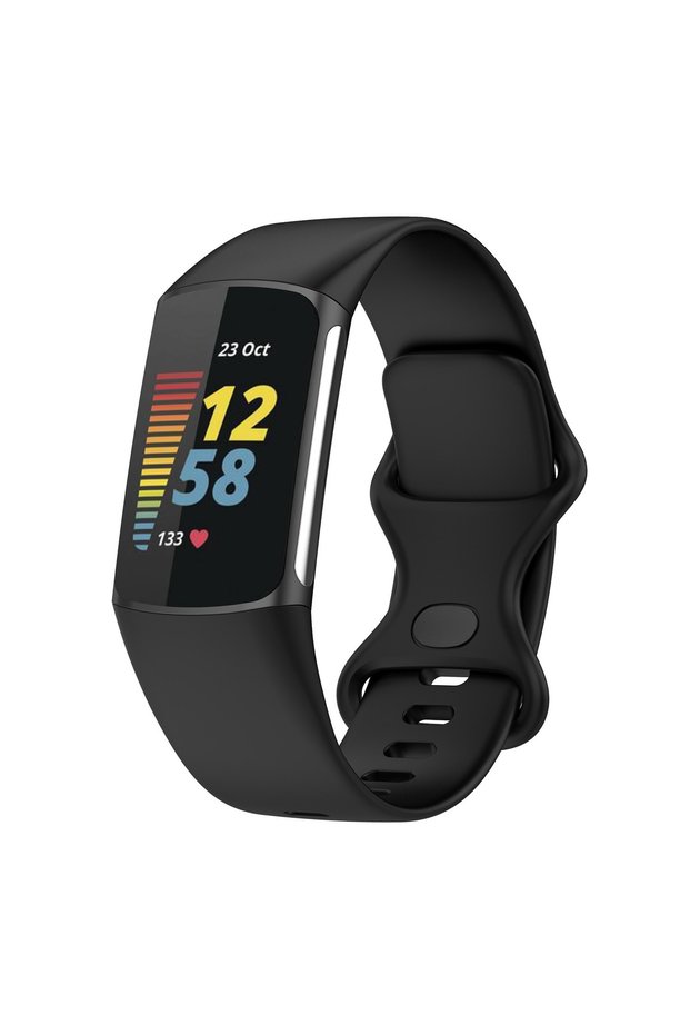 L Fitbit Charge 6 5 black Silicone Strap For Fitbit Charge 6 band Accessories official soft Replacem