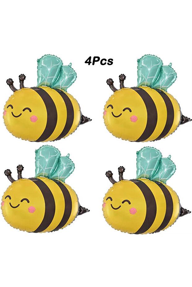 As Picture 4pcs 4Pcs/Pack Bee Foil Balloons Bee Birthday Party Decorations Supplies for Wedding Birt