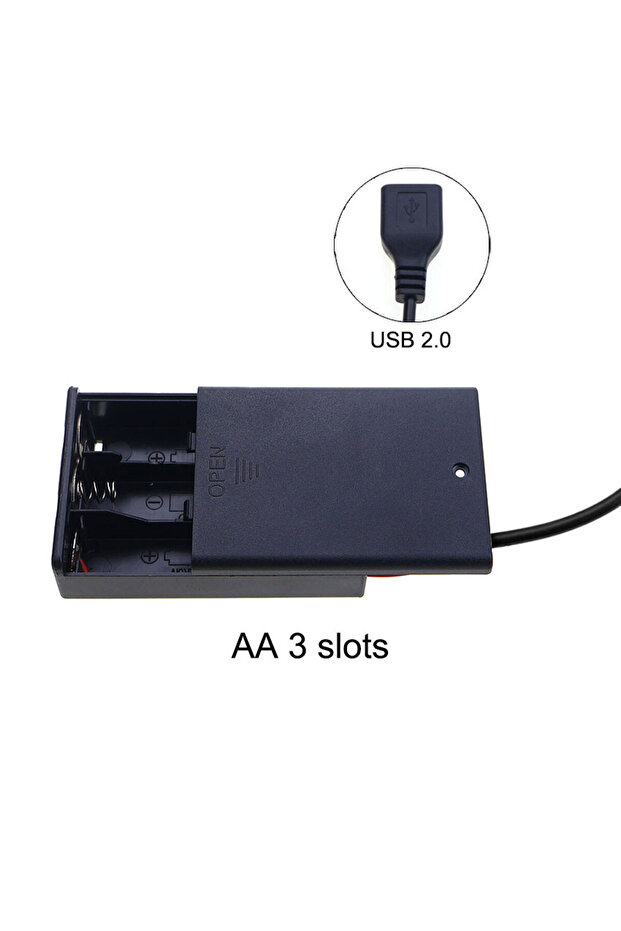 3AA YuXi 18650 AA/AAA 2/3/4 Slot Battery Holder Battery Storage Box With USB Plug Terminal Line With