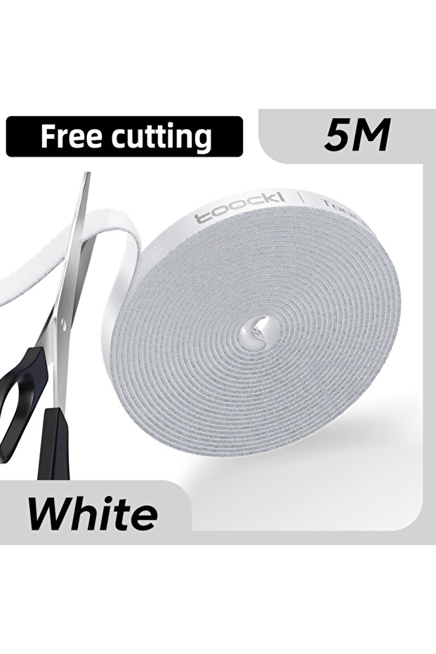 Free Cut White 5M Toocki Cable Organizer Cable Management Tearable Organizador Cables Winder Ties Ph