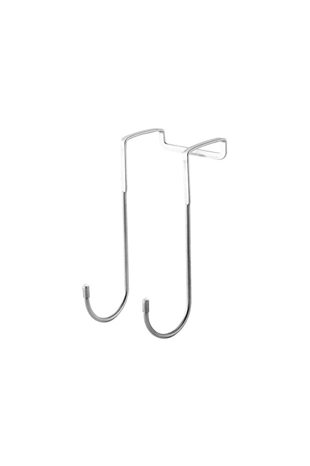 White L 304 Stainless Steel Hook Free Punching Double S-Shape Hook Kitchen Bathroom Cabinet Door Ba