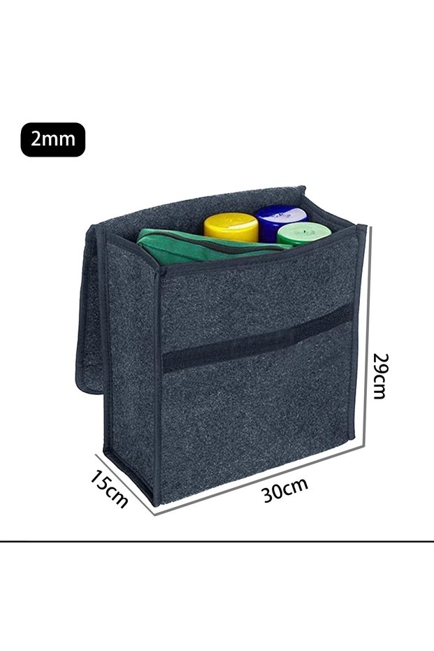2mm(30-15-29cm) 1PC Dark Gray Car Felt Storage Box Car Storage Bag Enlarged and Thickened Soft Felt