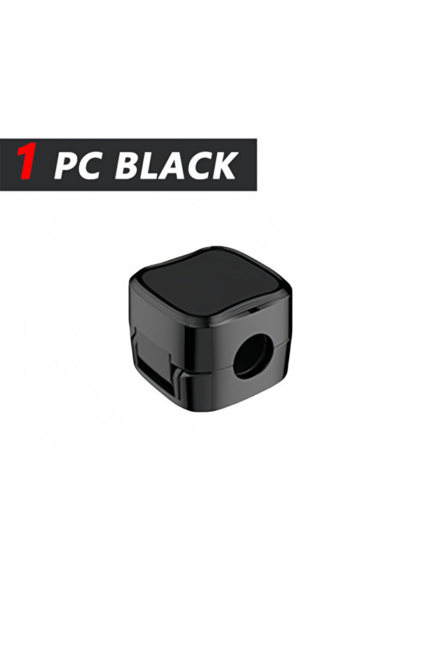 1 Black iLMH Non-magnetic Strong Cable Clips Adjustable Cord Holder, Adhesive Under Desk Mgmt Organ