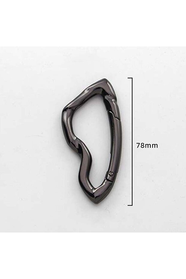 Gun Black 7.8cm Cute Y2K Carabiner Keychain Clips Irregular Cool Large Heavy Duty Carabiner Hook Key