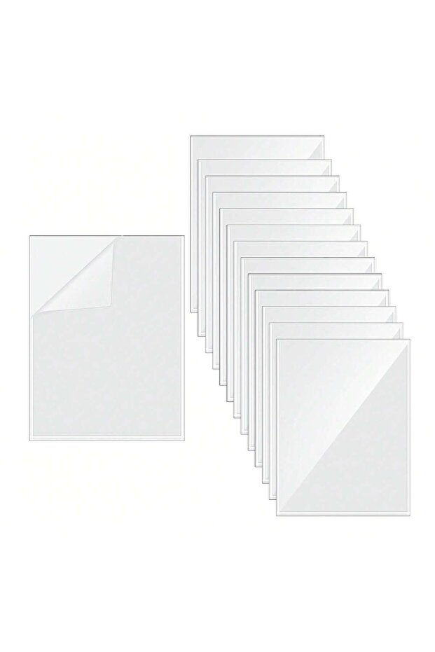 A4 50Pcs Clear 20/50 Sheets A4 Clear Glossy Cold Laminating Film Self-Adhesive Vinyl Sticker Waterpr