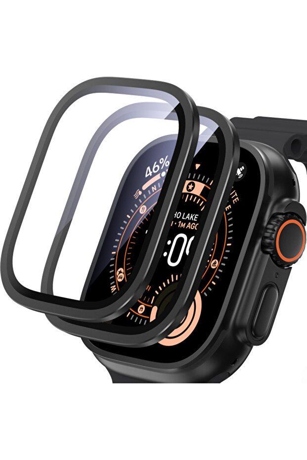 for Apple ultra 2 2PCS Black 2 2PCS HD Metal Tempered Glass For Apple Watch Ultra 2-3 49mm Screen Pr
