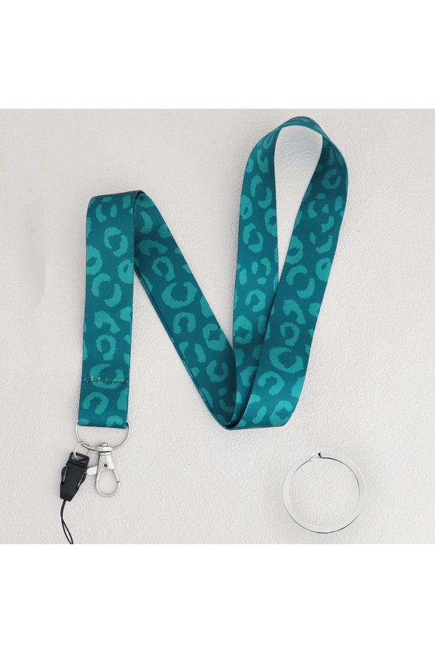 green Anti-lost Green Leopard Teacher Lanyard for Key Keychain ID Badge Name Card Holder Neck Phone