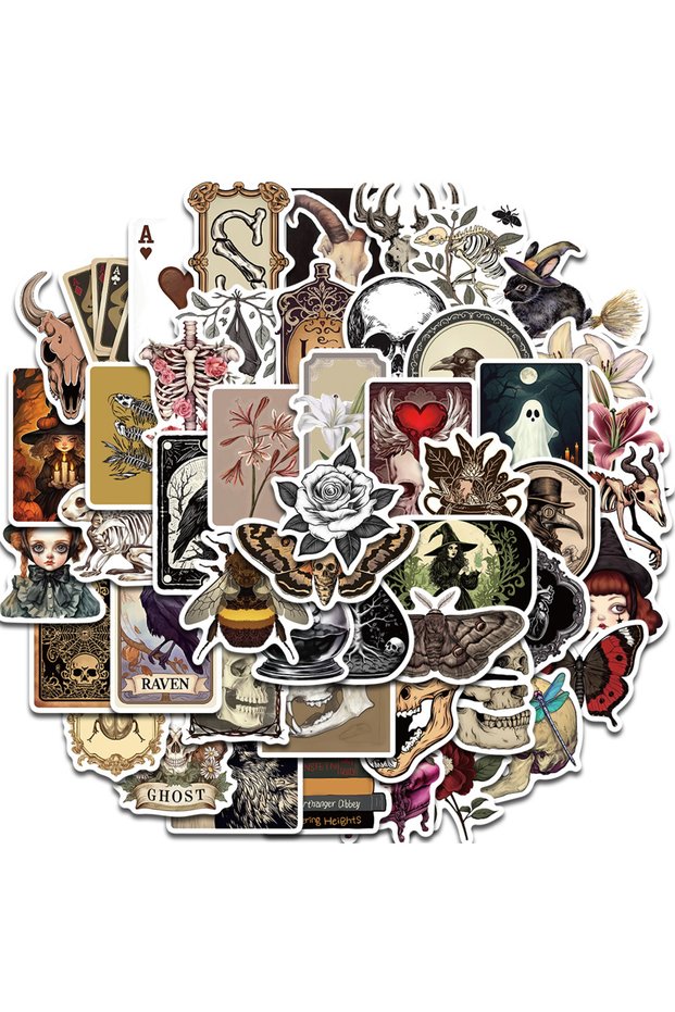 50PCS 50PCS Gothic Stickers Horror Retro Laptop Luggage Cartoon Notebook Phone Graffiti Skateboard S