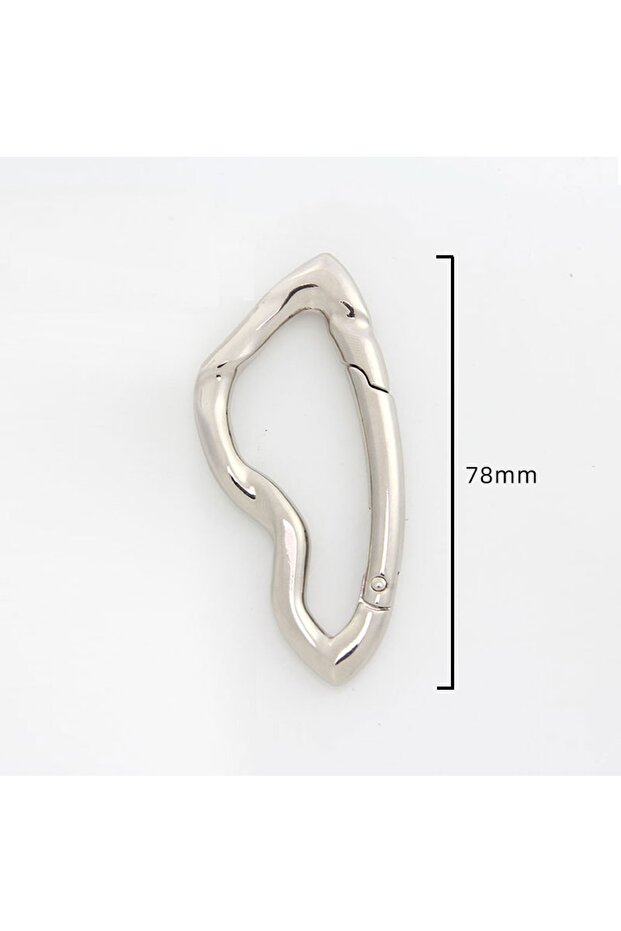 Rhodium 7.8cm Cute Y2K Carabiner Keychain Clips Irregular Cool Large Heavy Duty Carabiner Hook Key R