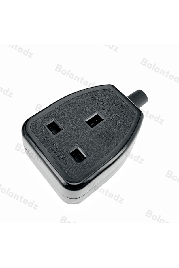 black Bolantedz 13A 250V UK British Standard Female Socket Power Adaptor Detachable Power Cord Cable