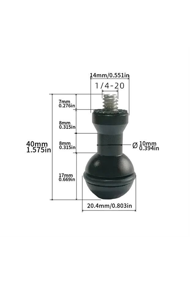 1pcs 20mm 1 4Screw BB Metal 20.4mm Ball Head Car Phone Holder Accessories Camera Gimbal Extension Ro