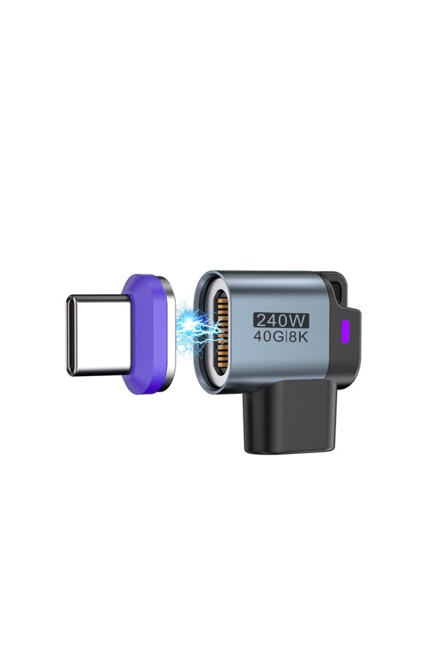 Adapter Type-C 1pc Type-C 240W Magnetic Adapter USB-C to USB-C Fast Charging USB4.0 Connector 40Gbps